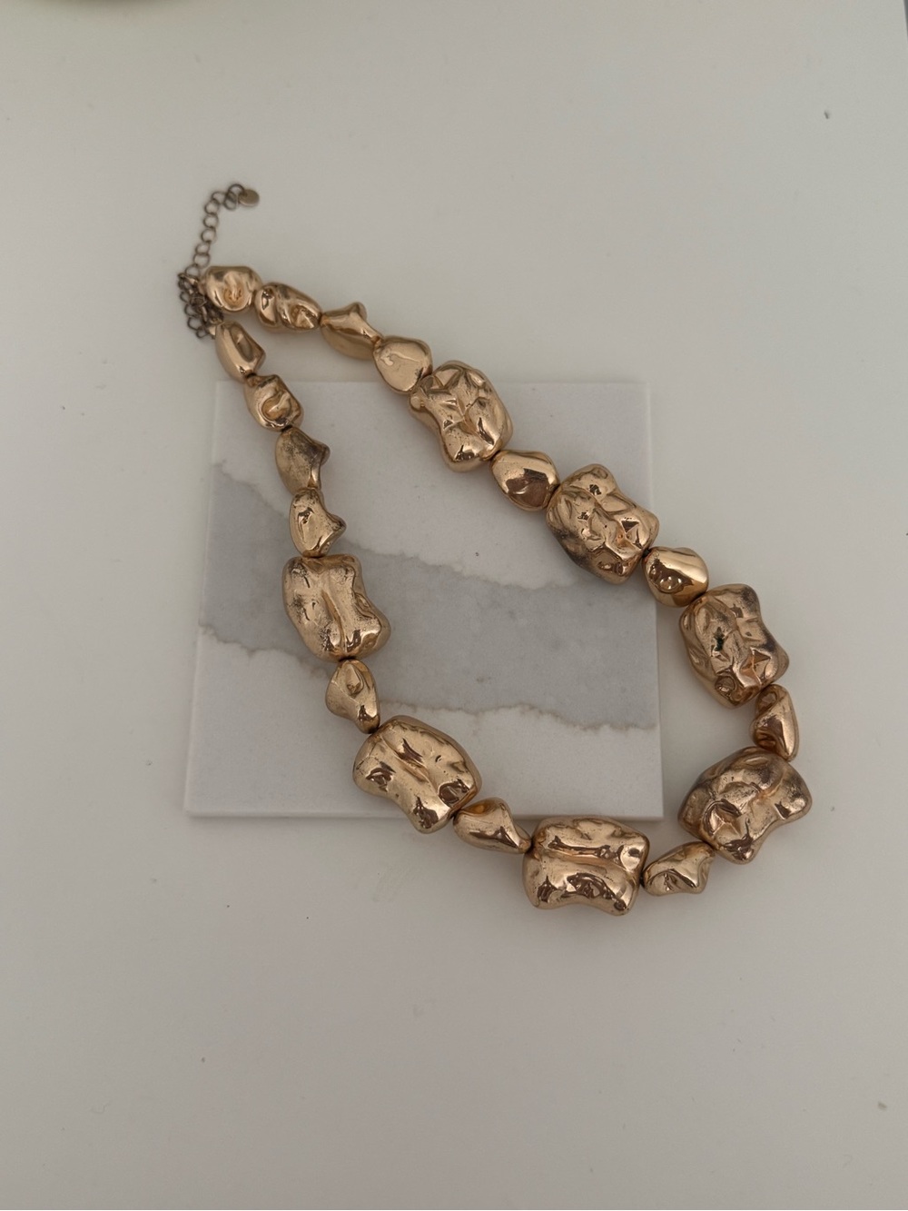 Gold-Tone Sculpted Chunky Necklace